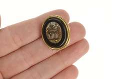 14K Yellow Gold Ornate Scene Italian Micro Mosaic Inlay Pin/Brooch