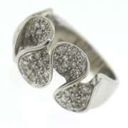 Dazzling Pave Diamond Ribbon White Gold Ring