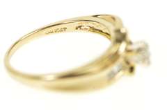 14K Yellow Gold Marquise Diamond Bypass Simple Promise Ring