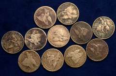 Lot of 11 1857-1858 Flying Eagle Cents