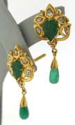 22kt Rose Cut Diamond & Emerald Diamond Earrings