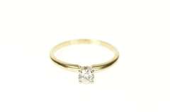 14K Yellow Gold 0.28 Ct Diamond Round Solitaire Engagement Ring