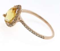Stunning Citrine w Diamond Halo Ring