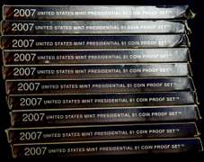 Lot of 11  2007 Presidential Dollar Proof Sets