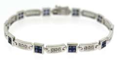 Wonderful Sapphire and Diamond Link Bracelet