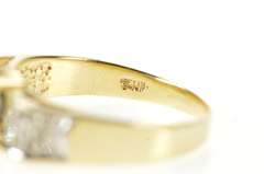 14K Yellow Gold Oval Sapphire Diamond Pave Engagement Ring