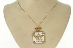 14K Yellow Gold Victorian Enamel Greek Military Medal Charm/Pendant