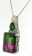 Sterling Silver Watermelon Tourmaline Necklace
