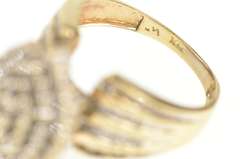 10K Yellow Gold Marquise Diamond Cluster Classic Statement Ring