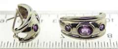 Sterling Silver Amethyst Hoop Earrings