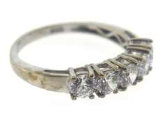 Sterling Silver CZ band Ring.