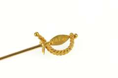 14K Yellow Gold Victorian Seed Pearl Ornate Broadsword Toothpick