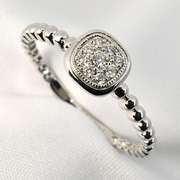 Feminine Diamond Ring in 14K White Gold