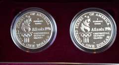 1996 Olympic 2 Coin $ Set Row & High Jump