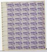 $75 Face Value In Mint Full Gum 3 Cent US Comm Sheets