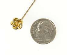 10K Yellow Gold Retro Puffy Knot Twist Spiral Stick Pin