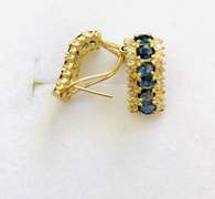 14kt Gold Sapphire & Diamond Earrings