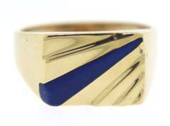 Gent's Yellow Gold Lapis Ring