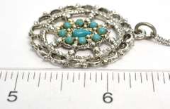 Vintage Sterling Silver Turquoise Necklace
