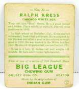 1933 Ralph Kress, White Sox Goudey Gum Baseball Card