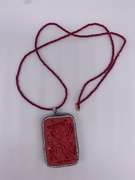 Rare Unique Ruby, Gemstone, & Carved Pendant Necklace