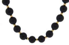 Black Onyx and Gold Beaded Necklace
