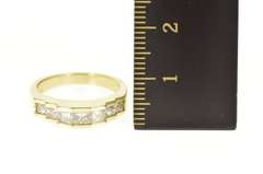 14K Yellow Gold 0.85 Ctw Princess Diamond Wedding Band Ring