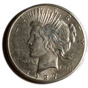 Frosty White 1927 S Peace Dollar