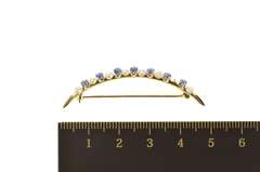 14K Yellow Gold Victorian Pearl Iolite Moon Statement Pin/Brooch