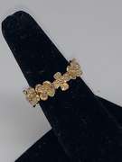 Sterling Silver & Gold Flower Band Ring