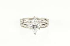 14K White Gold Marquise Cubic Zirconia Travel Engagement Ring