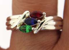 Sterling Silver Color Gemstone Ring