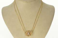 14K Yellow Gold Diamond Sail Boat Victorian Slide Charm/Pendant