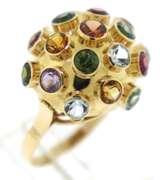 Amazing 18kt Multi Color Gemstone Doame Ring