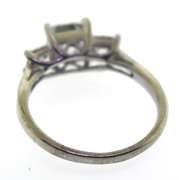 Sterling Silver Three Stone Princess Cut Ring