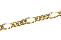 Gold Filled 5.7mm Retro Figaro Chain Link Simple Bracelet