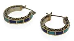 Sterling Silver Enamel Earring Hopp