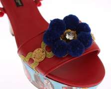 DOLCE & GABBANA Multicolor Handpainted Carretto Platform Heel