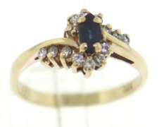 Beautiful 14kt YG Sapphire and Diamond Halo Ring