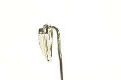 14K White Gold Art Deco Triangle Blue Topaz Ornate Stick Pin
