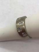Ladies 14K Princess Cut Diamond Brushed Band