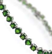 Sterling Silver Green Tourmaline Tennis Bracelet