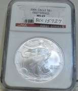 2006 Unc Silver Eagle NGC MS-69 First Strke