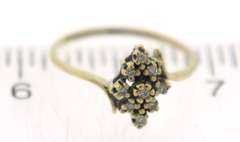 Great Yellow Gold Diamond Cluster Ring