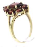 Wonderful Yellow Gold Garnet Cluster Ring