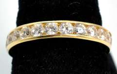 Glittering CZ Eternity Band in 14KT Yellow Gold