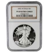 2002 W Proof NGC 69 Ultra Cameo Silver Eagle
