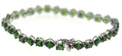 Sterling Silver Green Tourmaline Tennis Bracelet