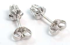 Dainty White Sapphire Earrings in 14KT White Gold
