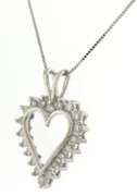 Charming Open Heart Diamond White Gold Necklace